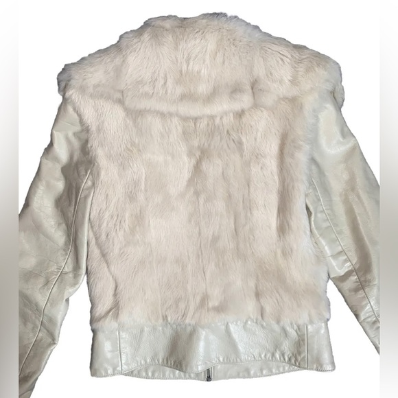 SOLD❣️MACKAGE JACKET Leather & Fur Ivory White - Picture 8 of 14